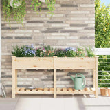 Vidaxl tuin bloempot beige 161,5 x 45 x 76,5 cm massief vurenhout
