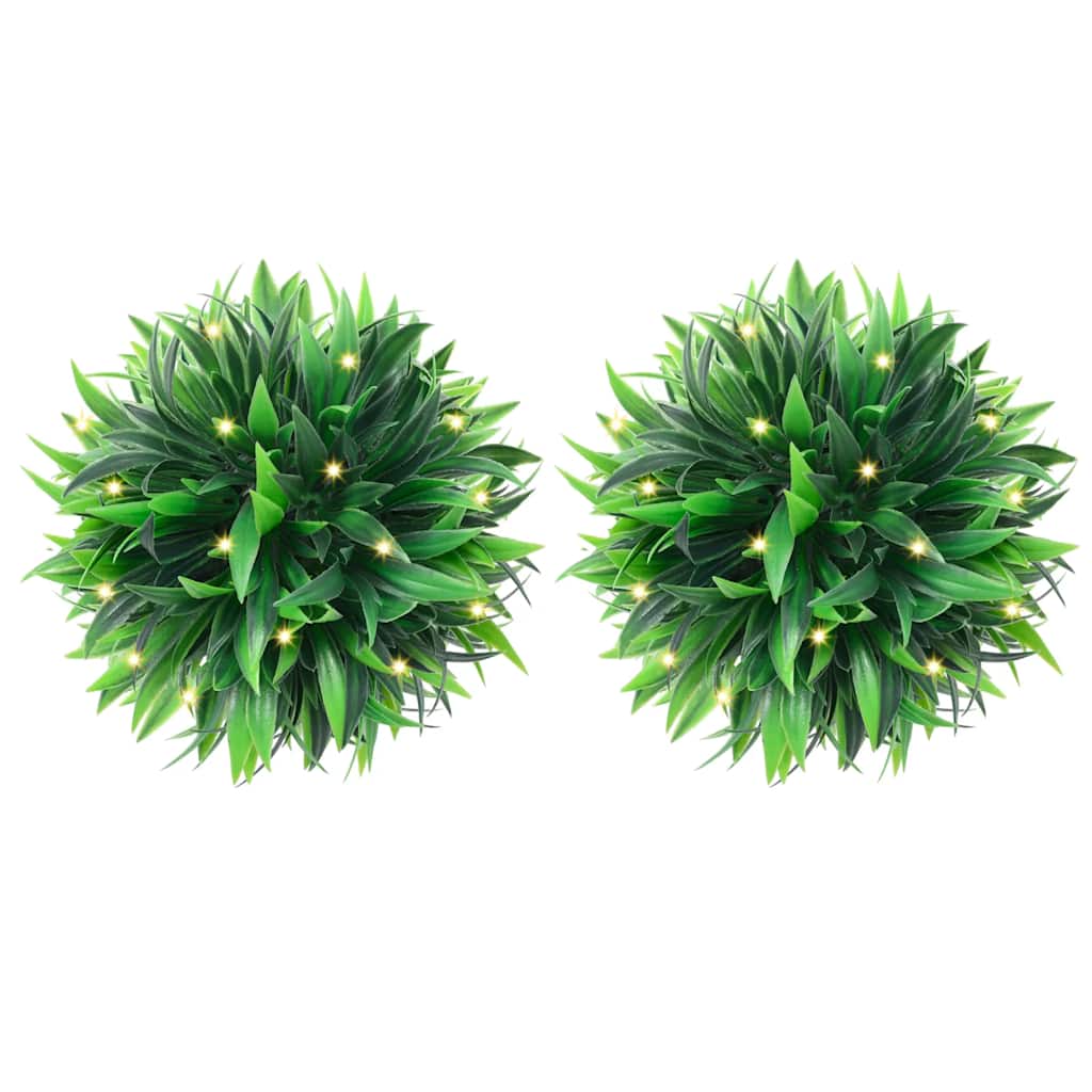 Vidaxl kunstbuxusballen met led-verlichting 2 st 30 cm groen