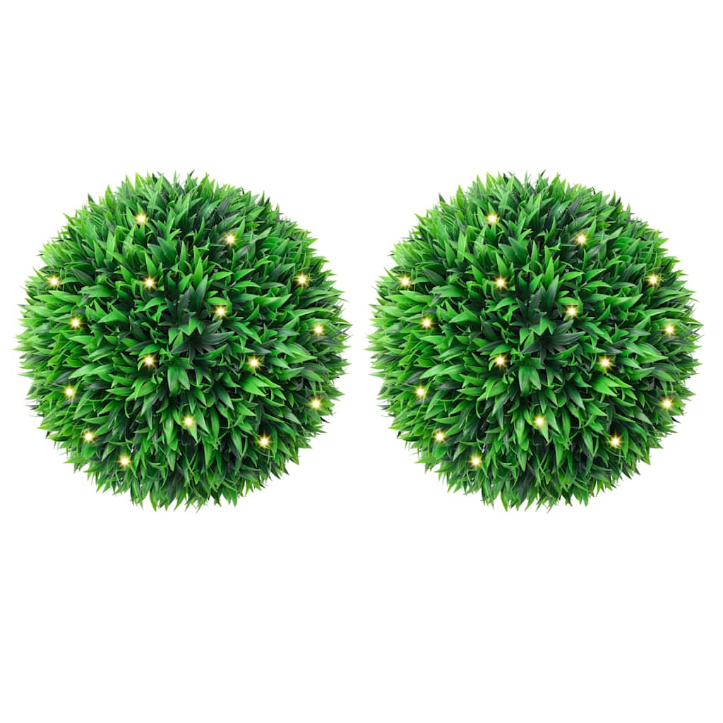 Vidaxl kunstbuxusballen met led-verlichting 2 st 38 cm groen