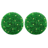 Vidaxl kunstbuxusballen met led-verlichting 2 st 35 cm groen