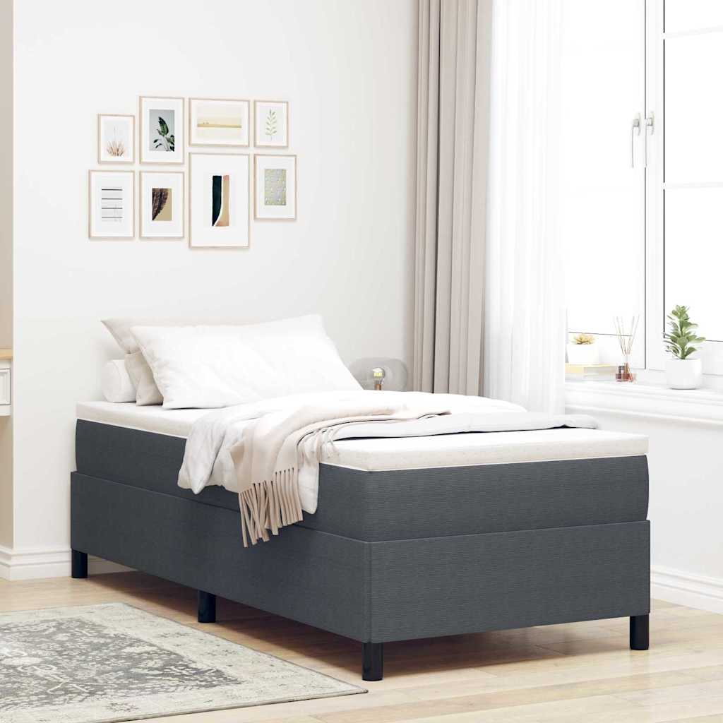 Vidaxl boxspringbed donkergrijs 90 x 190 cm katoen stof