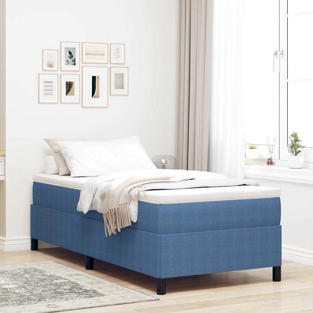 Vidaxl boxspringbed blauw 90 x 190 cm katoen stof
