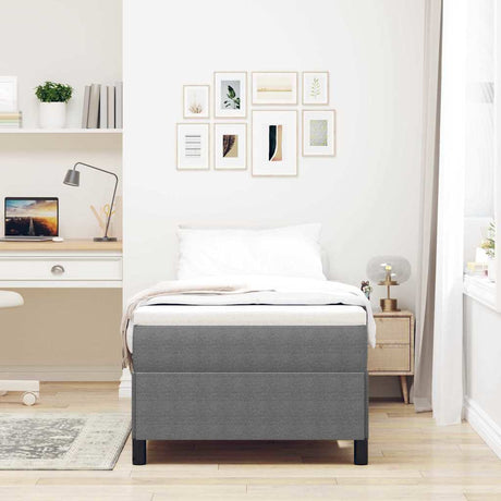 Vidaxl boxspringbed lichtgrijs 90 x 200 cm katoen stof