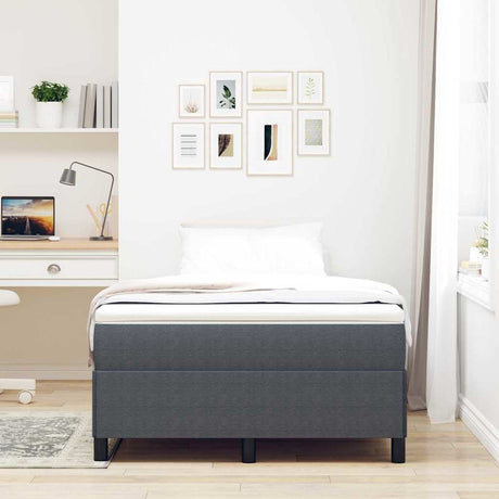 Vidaxl boxspringbed donkergrijs 120 x 190 cm katoen stof