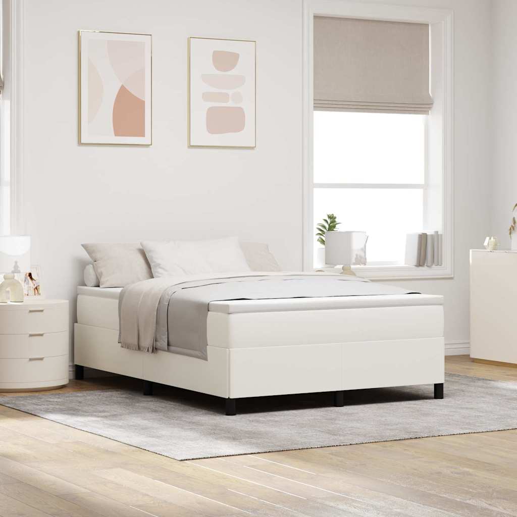Vidaxl boxspringbed crèmekleurig 140 x 190 cm katoen stof