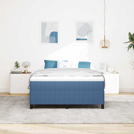 Vidaxl boxspringbed blauw 140 x 190 cm katoen stof