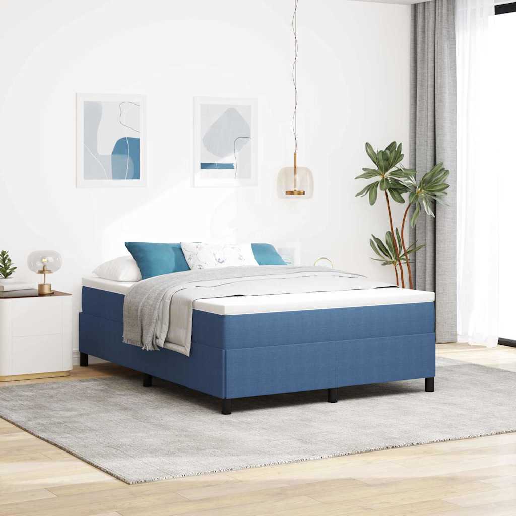 Vidaxl boxspringbed blauw 140 x 200 cm katoen stof