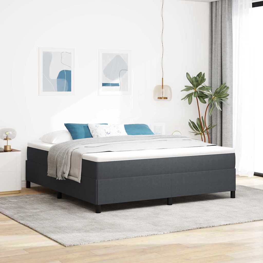 Vidaxl boxspringbed donkergrijs 180 x 200 cm katoen stof