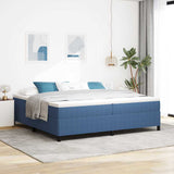 Vidaxl boxspringbed blauw 200 x 200 cm katoen stof
