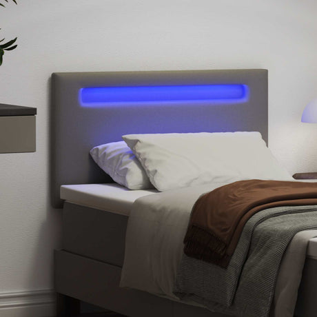 Vidaxl led hoofdbord grijs 100 cm nep leer