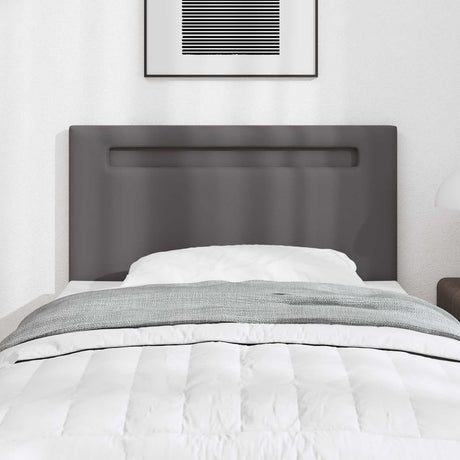 Vidaxl led hoofdbord grijs 100 cm nep leer