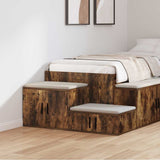 Vidaxl opbergkast 2 st gerookt eiken 127 x 41 x 40 cm bewerkt hout