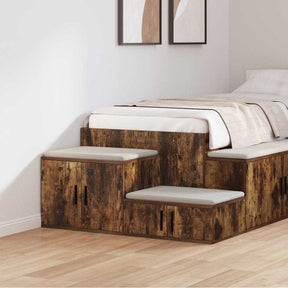 Vidaxl opbergkast 2 st gerookt eiken 127 x 41 x 40 cm bewerkt hout