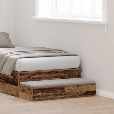 Vidaxl bedlades oudhout 80 x 36,5 x 16,5 cm bewerkt hout