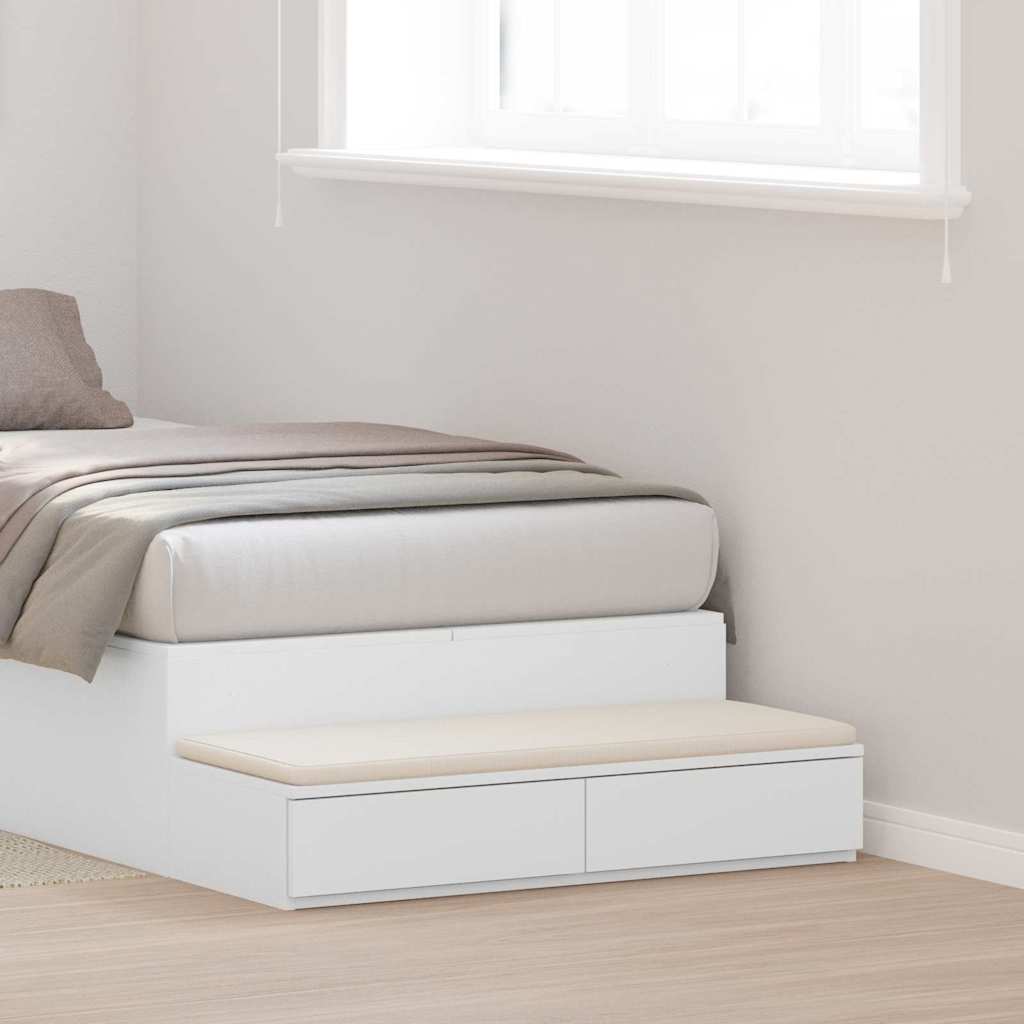 Vidaxl bedlades wit 90 x 36,5 x 16,5 cm bewerkt hout