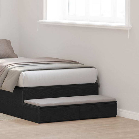 Vidaxl bedlades zwart eiken 90 x 36,5 x 16,5 cm bewerkt hout
