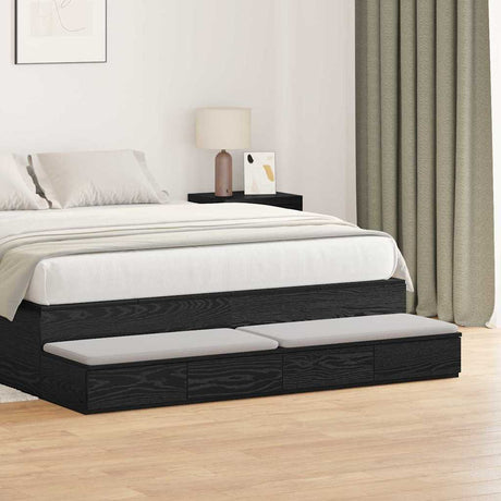 Vidaxl bedlades zwart eiken 150 x 36,5 x 16,5 cm bewerkt hout