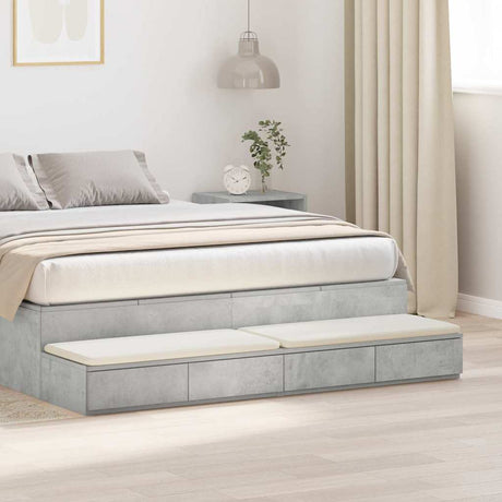Vidaxl bedlades beton grijs 150 x 36,5 x 16,5 cm bewerkt hout