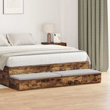 Vidaxl bedlades gerookt eiken 150 x 36,5 x 16,5 cm bewerkt hout