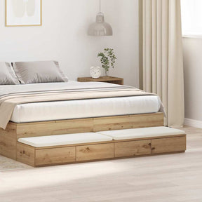 Vidaxl bedlades artisan eiken 150 x 36,5 x 16,5 cm bewerkt hout