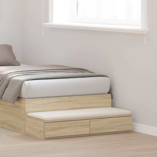 Vidaxl bedlades sonoma eiken 75 x 36,5 x 16,5 cm bewerkt hout