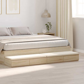 Vidaxl bedlades sonoma eiken 180 x 36,5 x 16,5 cm bewerkt hout