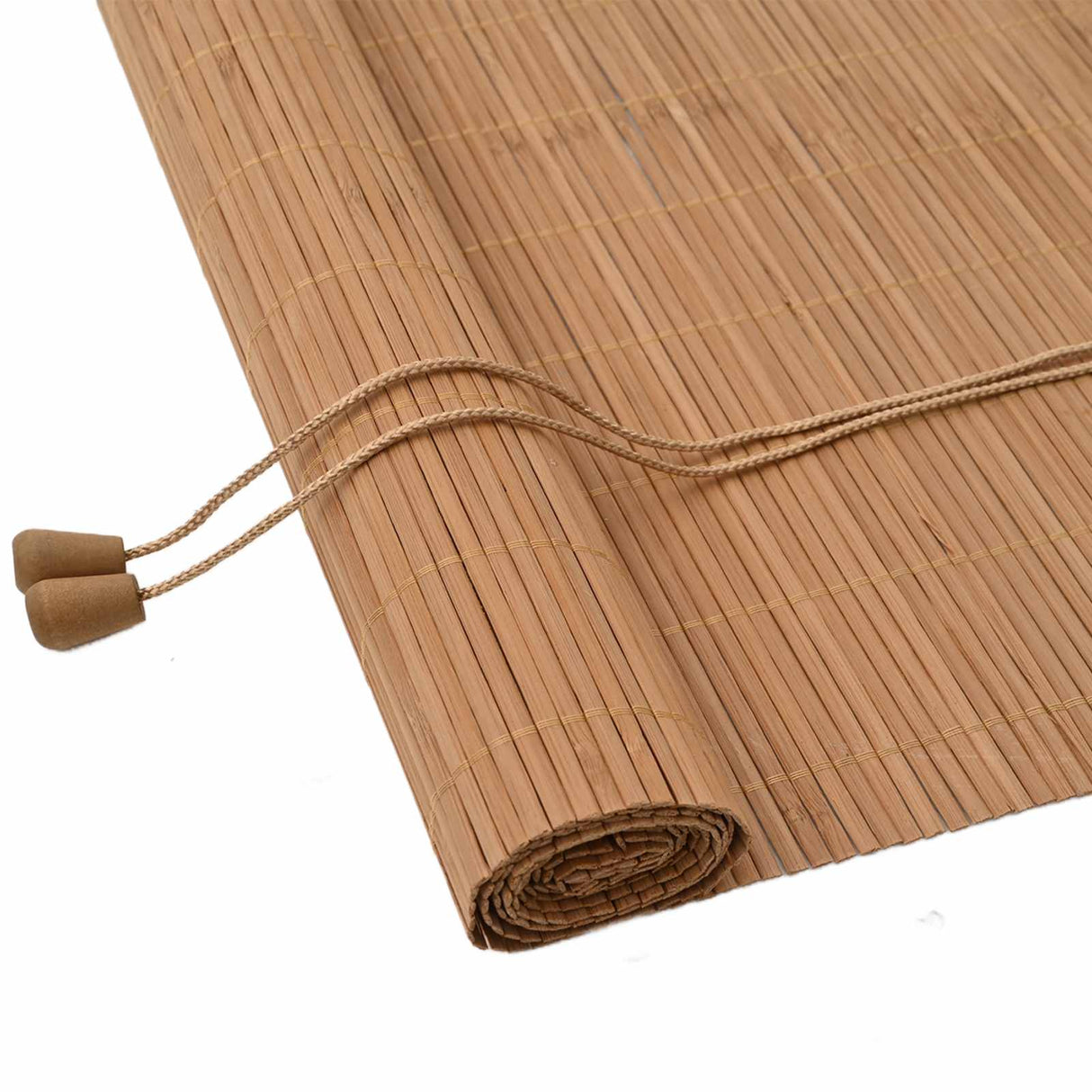 Vidaxl rolgordijn met gordijnen bruin 150 x 220 cm bamboe