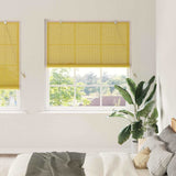 Vidaxl rolgordijn met gordijnen geel 140 x 220 cm bamboe