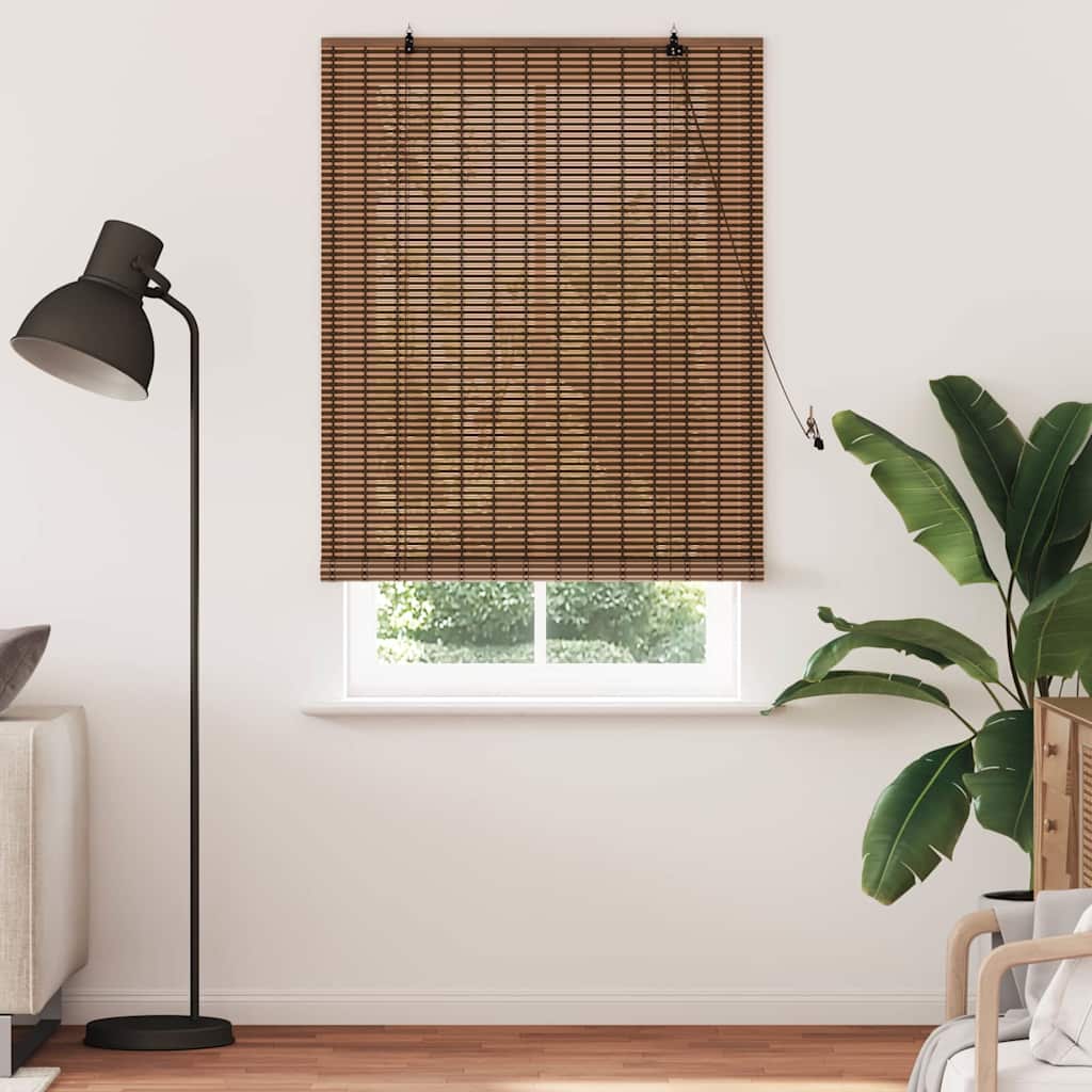 Vidaxl rolgordijn met gordijnen bruin 110 x 220 cm bamboe