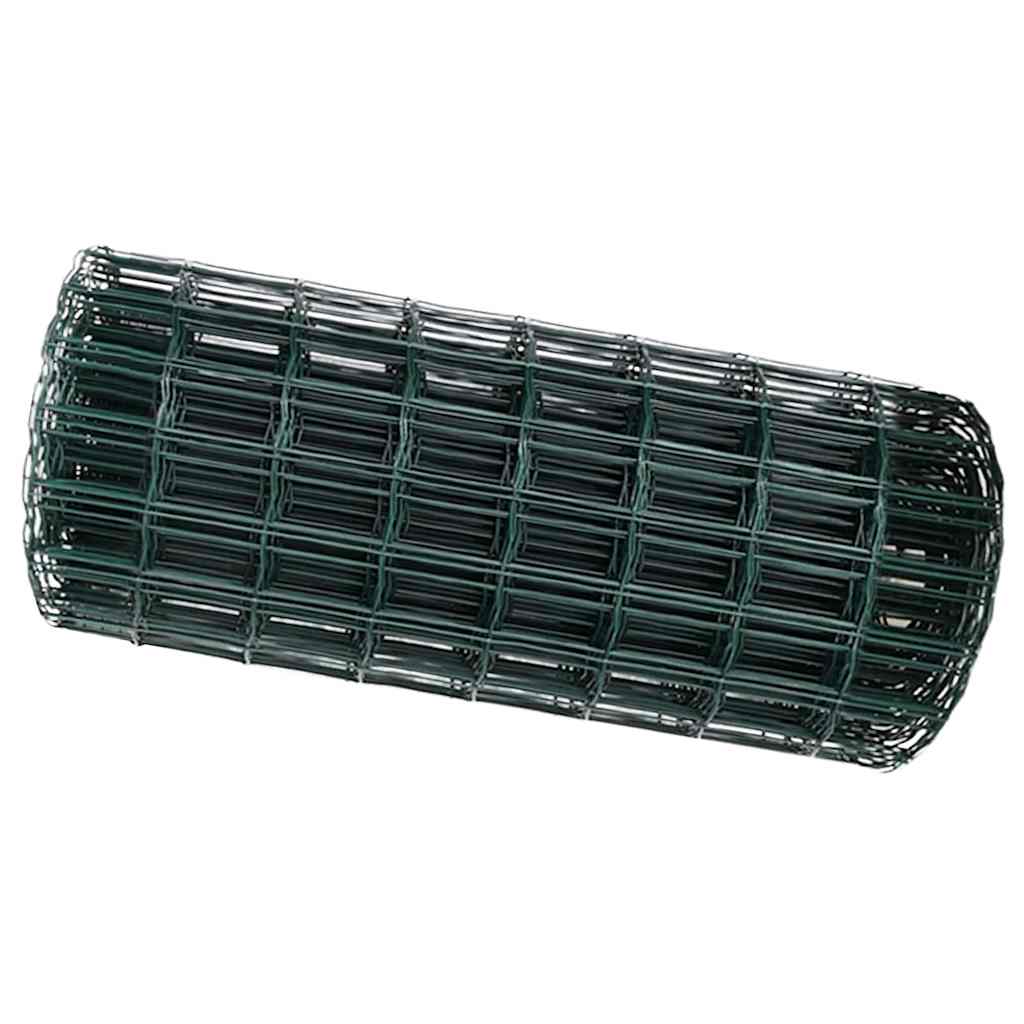 Vidaxl euro hek 0,4 x 10 m pvc-gecoat ijzer groen