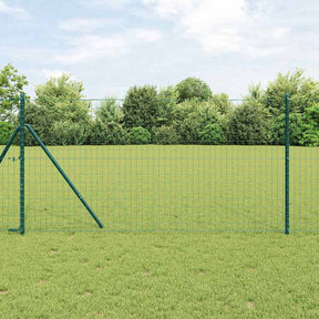 Vidaxl euro hek 1,2 x 25 m pvc-gecoat ijzer groen