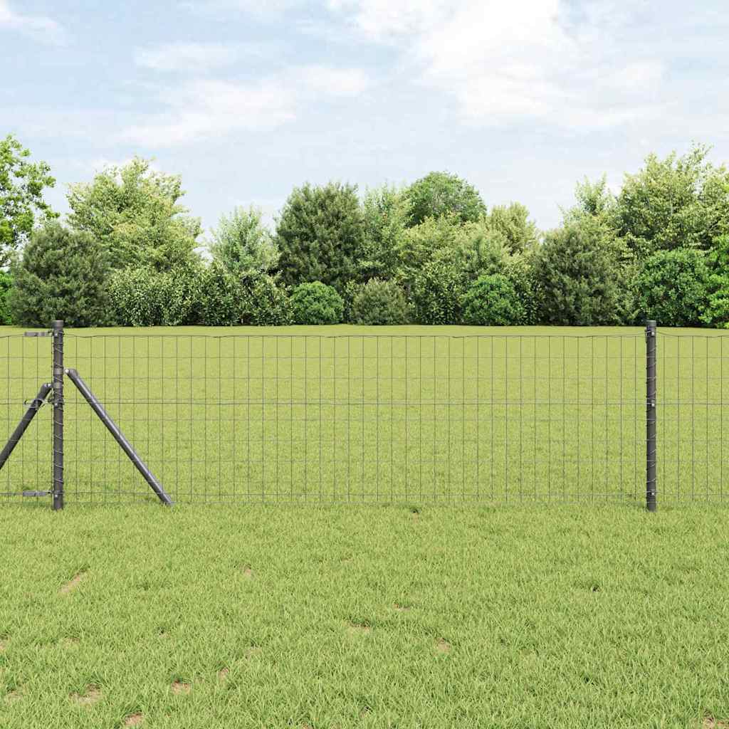 Vidaxl euro hek grijs 0,8 x 10 m pvc-gecoat ijzer