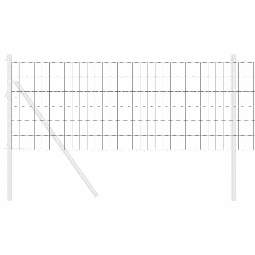 Vidaxl euro hek 0,4 x 25 m pvc-gecoat ijzer grijs