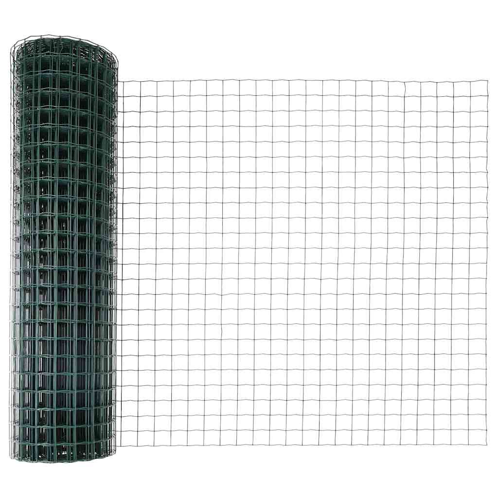 Vidaxl hek met paal groen 1 x 10 m staal