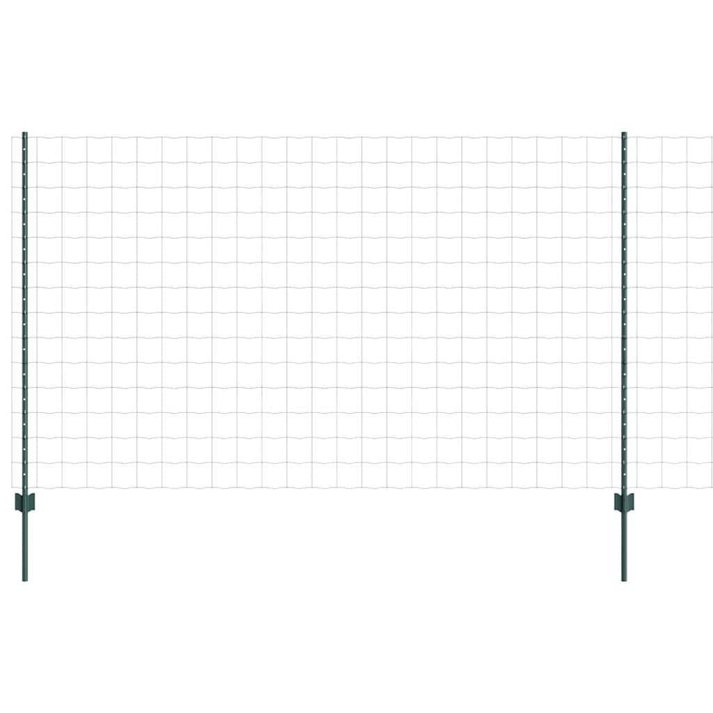 Vidaxl euro-hek met palen 10 x 1,4 m pvc-coated staal groen mesh