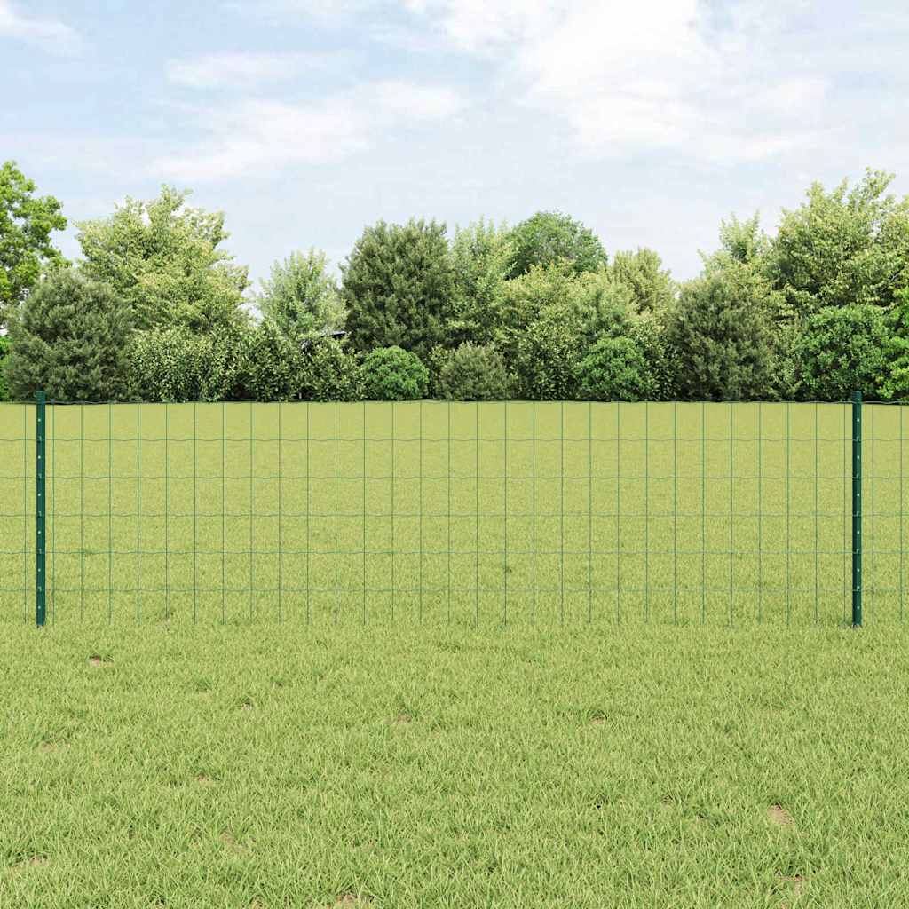 Vidaxl euro-hek met palen 50 x 0,6 m pvc-coated staal groen mesh