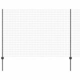 Vidaxl hek met paal grijs 1,5 x 10 m staal en pvc