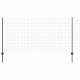 Vidaxl hek met paal grijs 1,2 x 25 m staal en pvc
