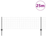 Vidaxl hek met paal grijs 0,6 x 25 m staal en pvc