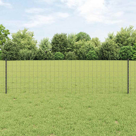 Vidaxl euro-hek met palen 50 x 0,6 m pvc-coated staal grijs mesh