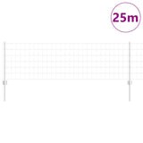 Vidaxl hek met paal zilver 0,6 x 25 m staal