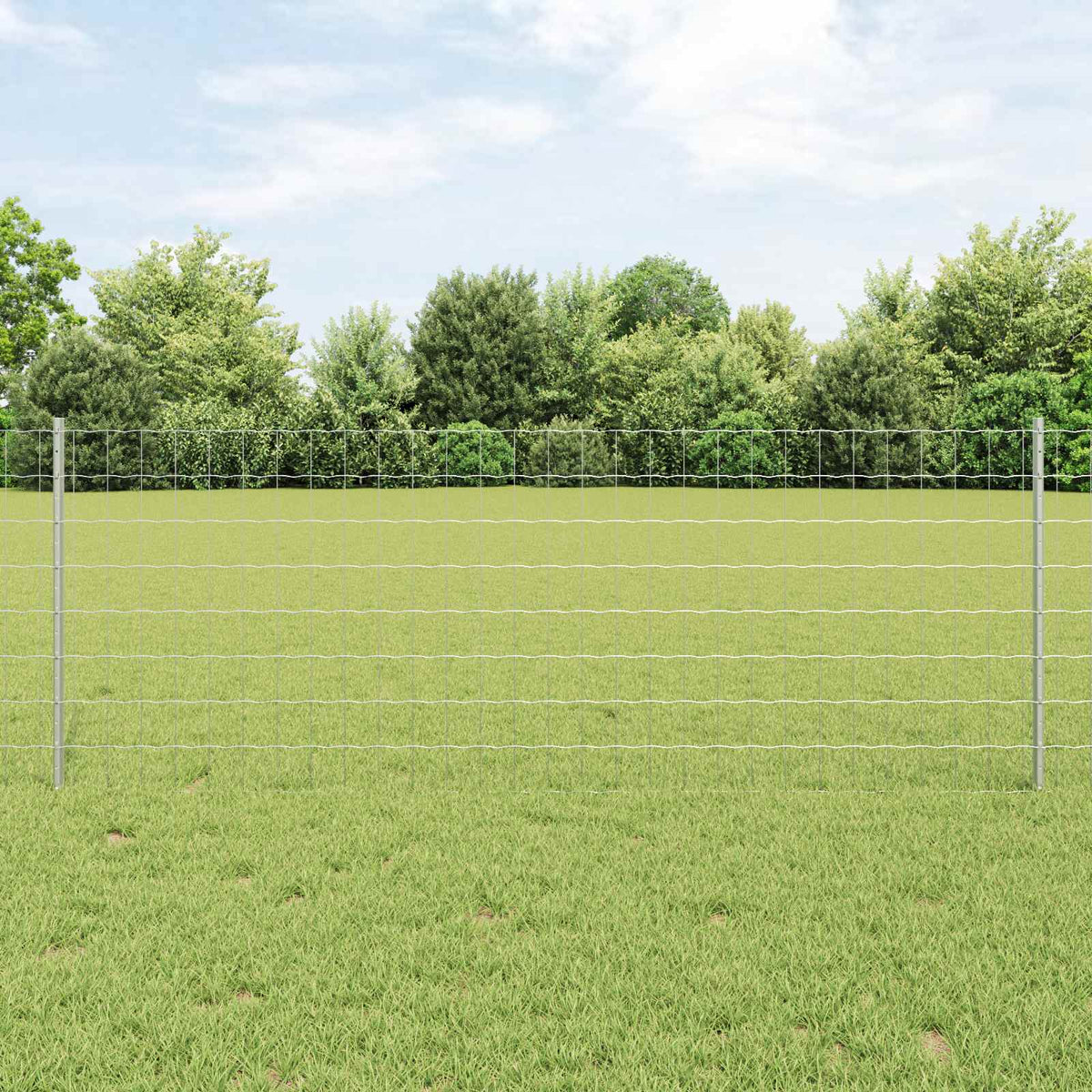 Vidaxl euro-hek met palen 25 x 0,8 m gegalvaniseerd staal mesh