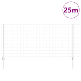 Vidaxl hek met paal zilver 1 x 25 m staal
