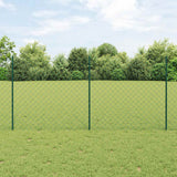 Vidaxl hek met paal groen 1,2 x 10 m staal en pvc