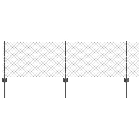 Vidaxl gaashek met palen 10 x 0,6 m pvc-coated staal grijs mesh
