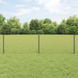 Vidaxl gaashek met palen 10 x 0,6 m pvc-coated staal grijs mesh