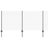 Vidaxl hek met paal grijs 1 x 10 m staal en pvc