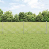 Vidaxl hek met paal zilver 0,6 x 10 m staal