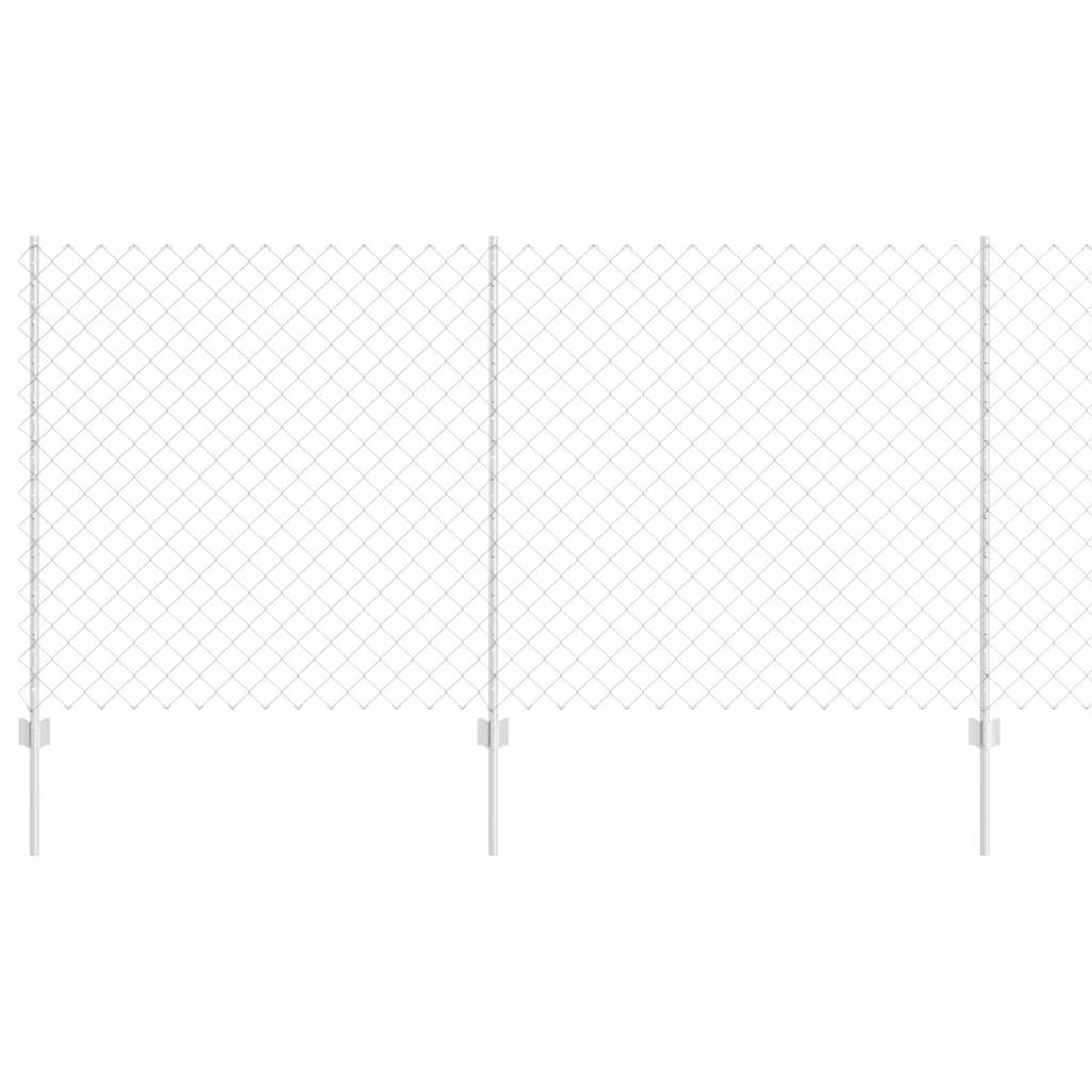 Vidaxl hek met paal zilver 1,2 x 10 m staal