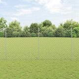 Vidaxl hek met paal zilver 1,5 x 10 m staal